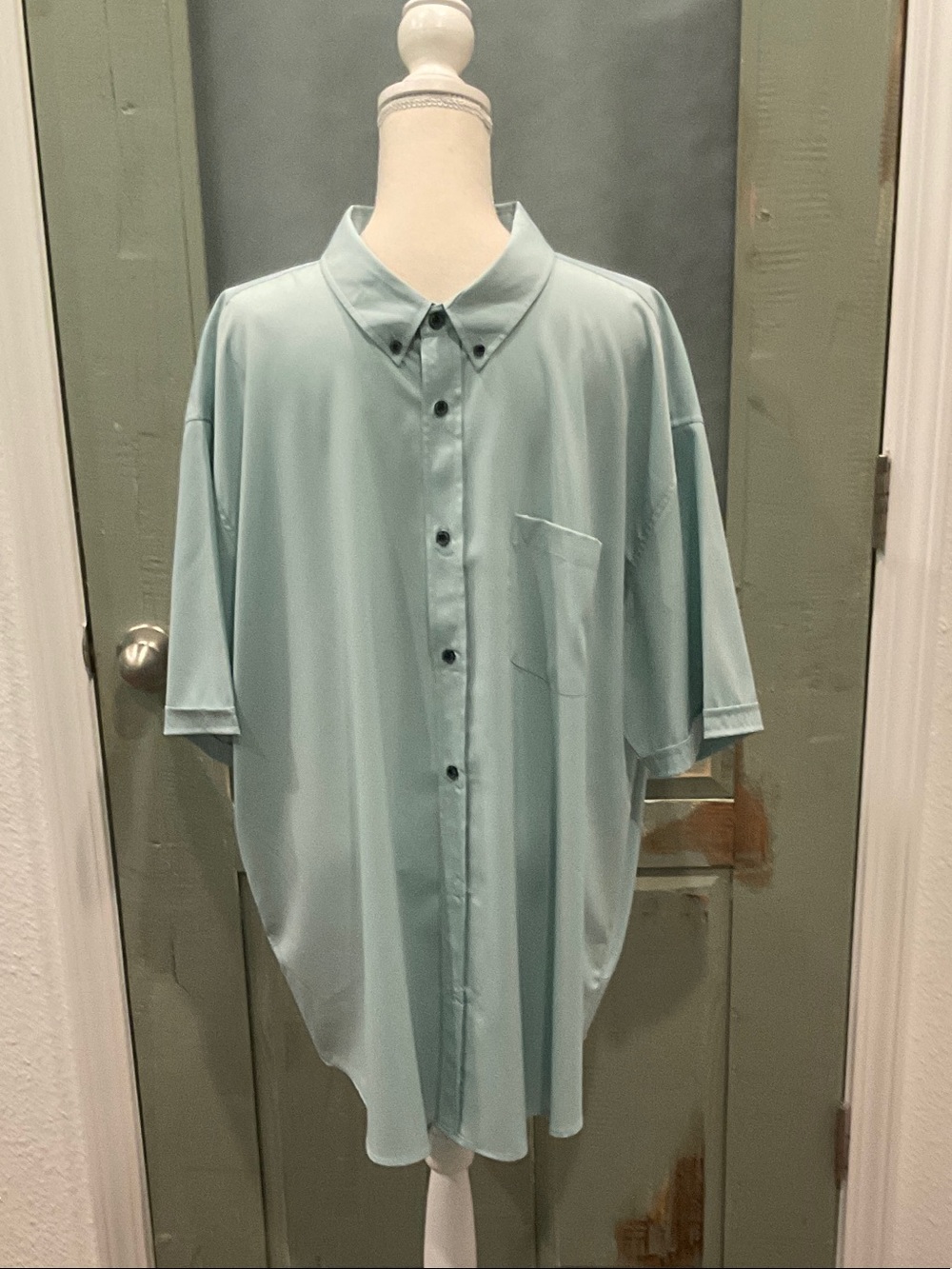 The Drive Clothing - Relaxed Short-Sleeve Button-Down Shirt in Light Aqua